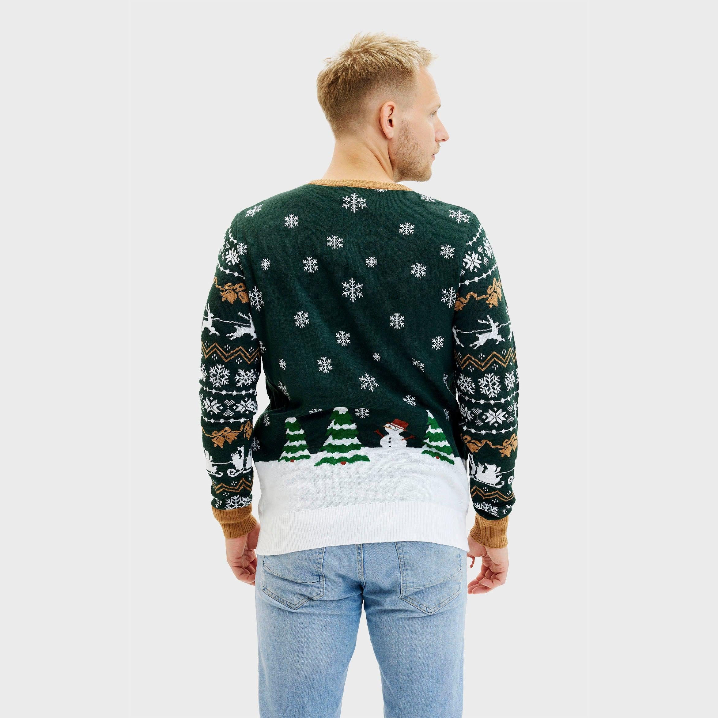 Santa Claus Is Coming To Town LED Green β Men